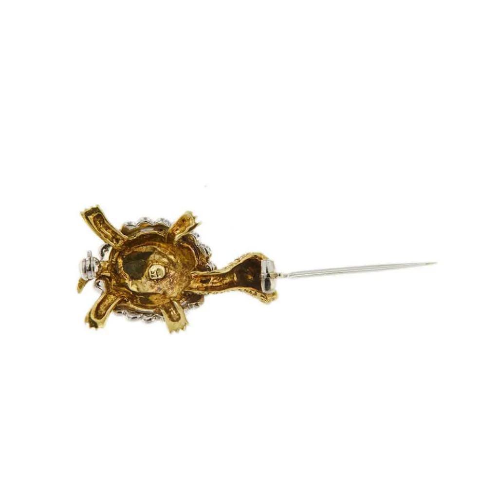 Broche tortue émaillée