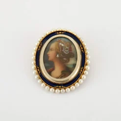 Broche transformable perles et diamants