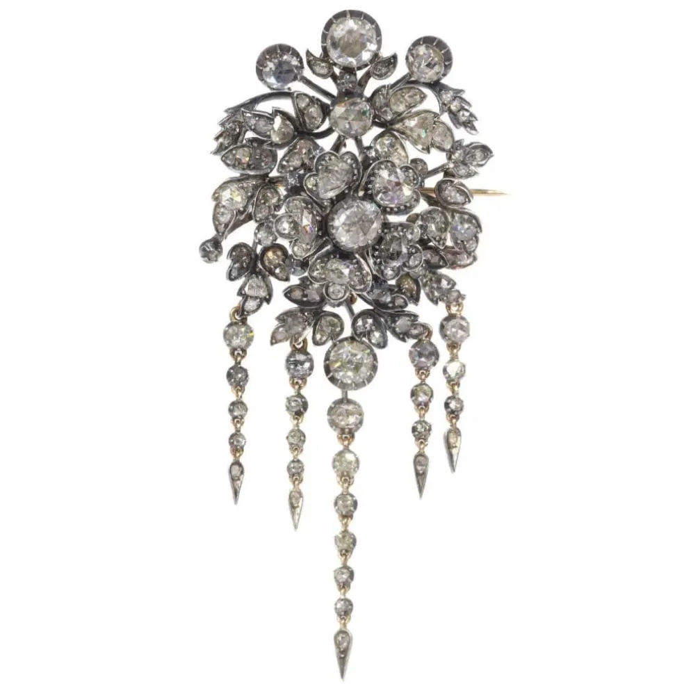 Broche trembleuse, diamants