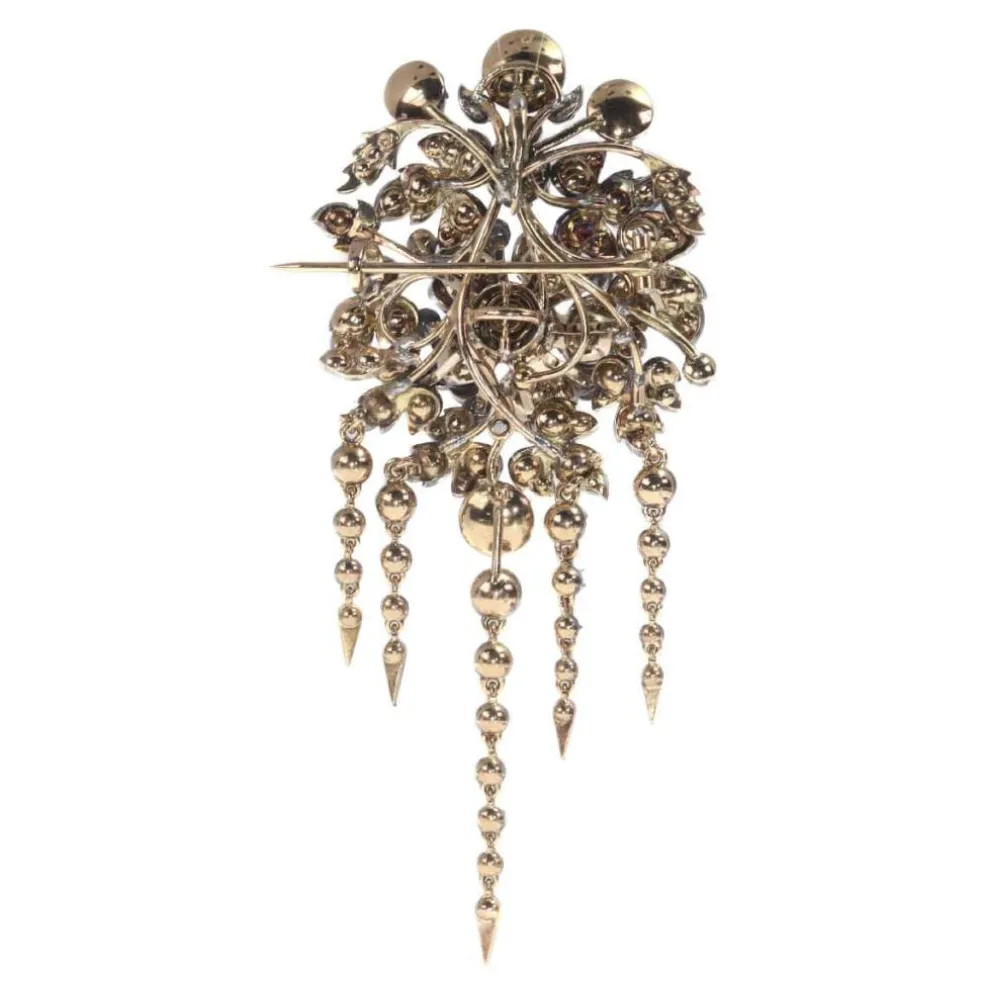 Broche trembleuse, diamants