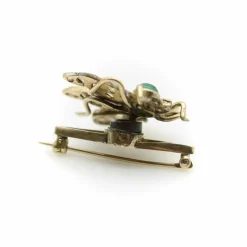 Broche victorienne en or avec diamants taille rose et insecte tremblant