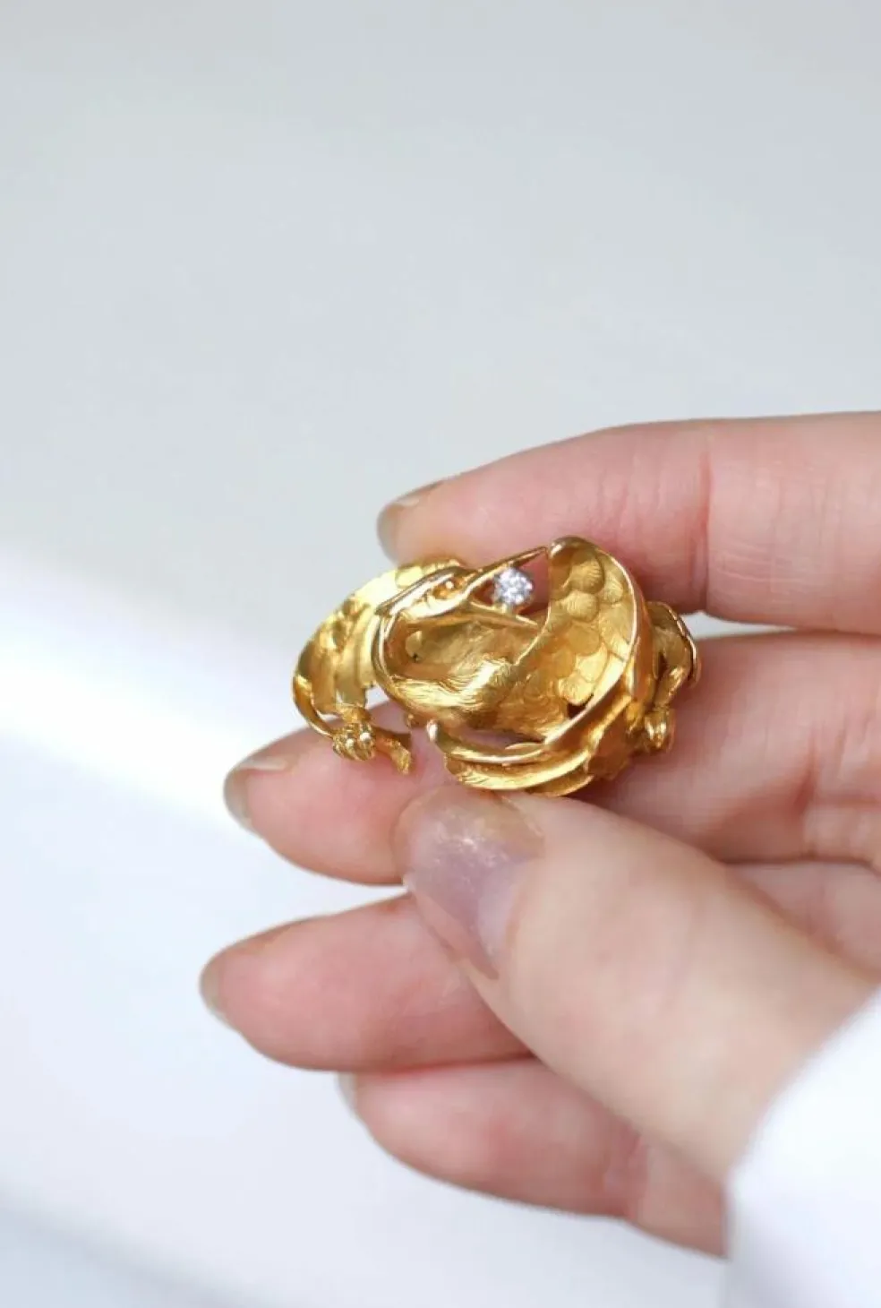 Broche Victorienne Oiseau Or jaune et Diamant