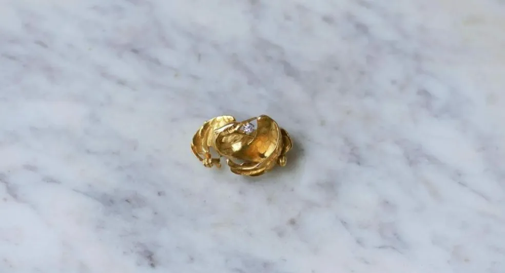 Broche Victorienne Oiseau Or jaune et Diamant