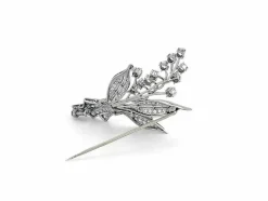Broche Vintage en Platine avec Diamant