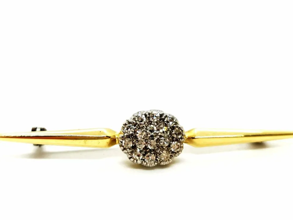 Broche Vintage Or jaune, Or blanc Diamant