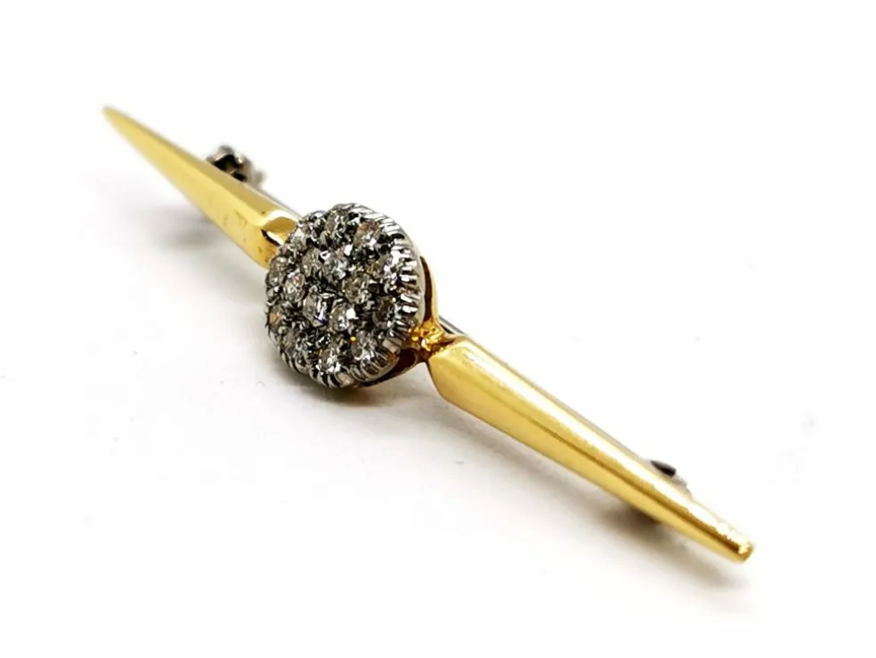 Broche Vintage Or jaune, Or blanc Diamant