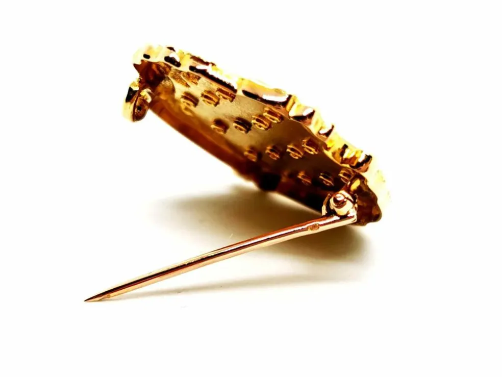 Broche Vintage Or jaune, Or rose Diamant