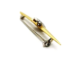 Broche Vintage Or jaune, Or blanc Diamant