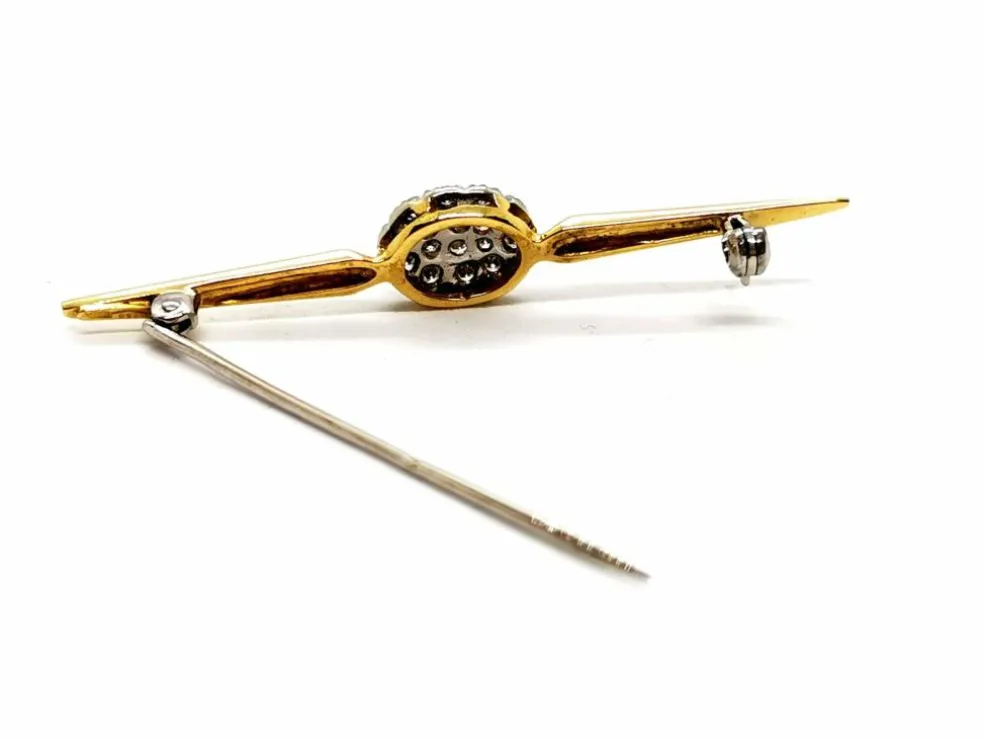 Broche Vintage Or jaune, Or blanc Diamant