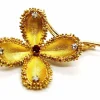 Broche Vintage Or jaune Rubis, Diamant