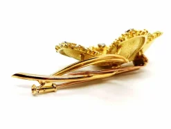 Broche Vintage Or jaune Rubis, Diamant