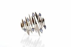 Broche vintage saphirs en or 18k