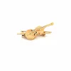Broche Violon Or Jaune 18k