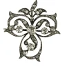 Broche Volutes Diamants XIXème Siècle