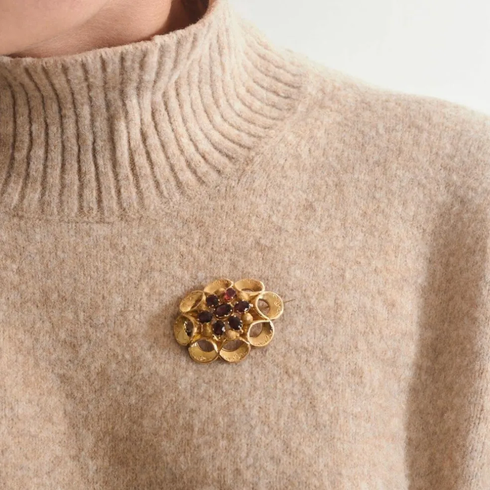 Broche Volutes Grenats Almandin