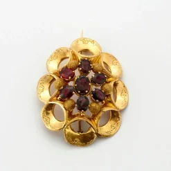 Broche Volutes Grenats Almandin