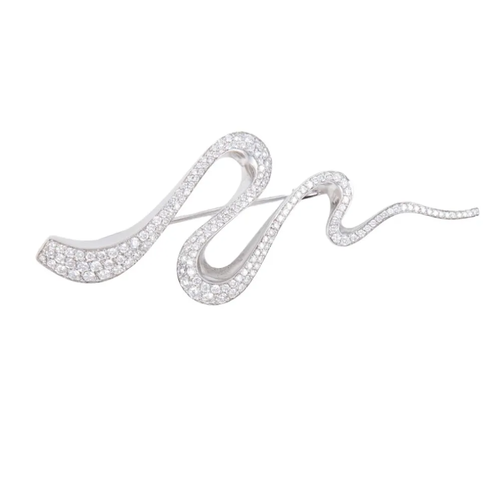 Broche Wenpe or blanc diamants