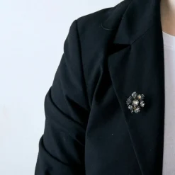 Broche XIXe Eglantine, Or, Argent et Diamants Taille Rose