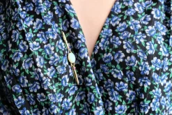 Broche-barrette Art Déco opale et rubis