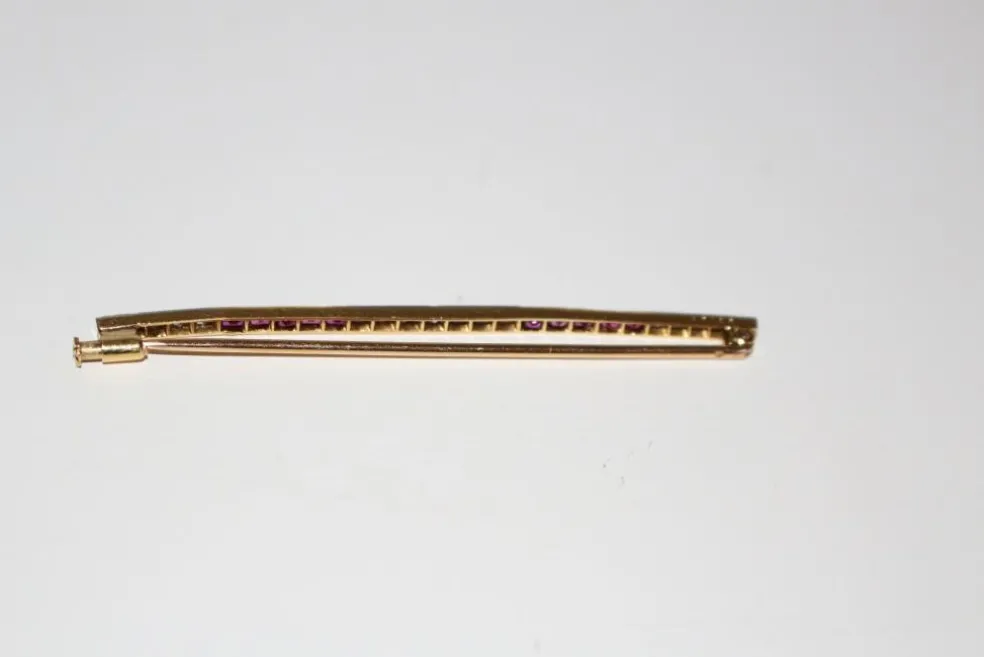 Broche-barrette Art Déco Rubis Et Diamants