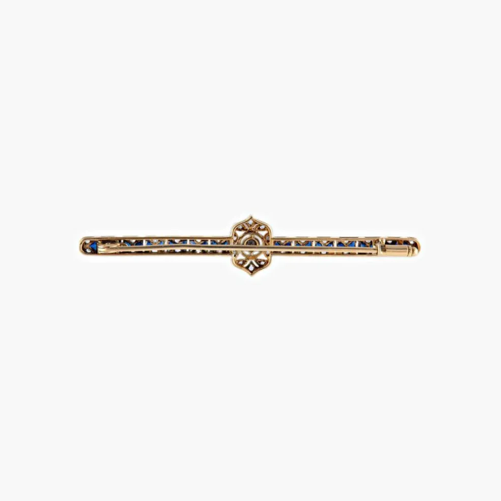 Broche-barrette Art Déco Saphirs & Diamants