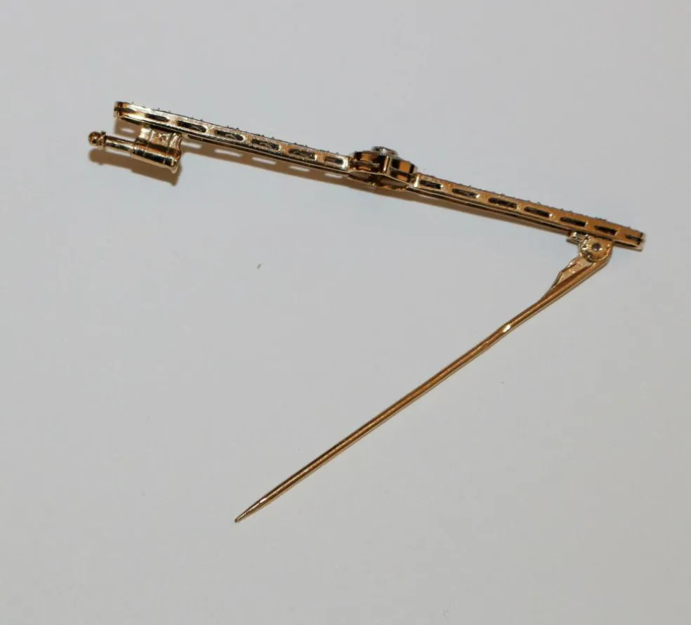 Broche-barrette Art Déco Saphirs & Diamants