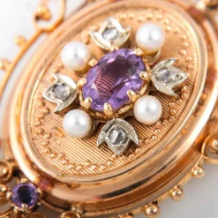 Broche/pendentif améthyste et diamants