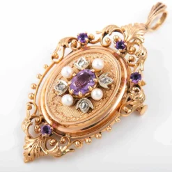 Broche/pendentif améthyste et diamants