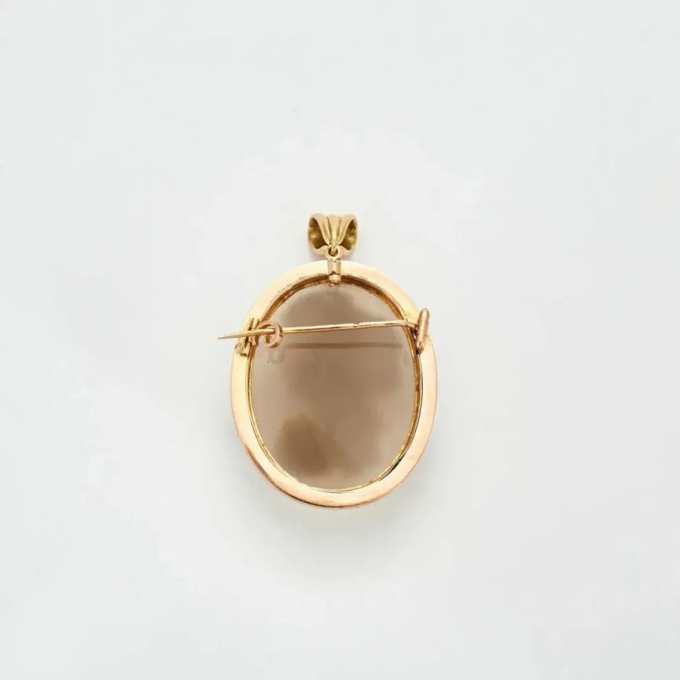 BROCHE-PENDENTIF CAMÉE OR JAUNE