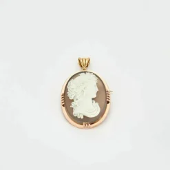 BROCHE-PENDENTIF CAMÉE OR JAUNE