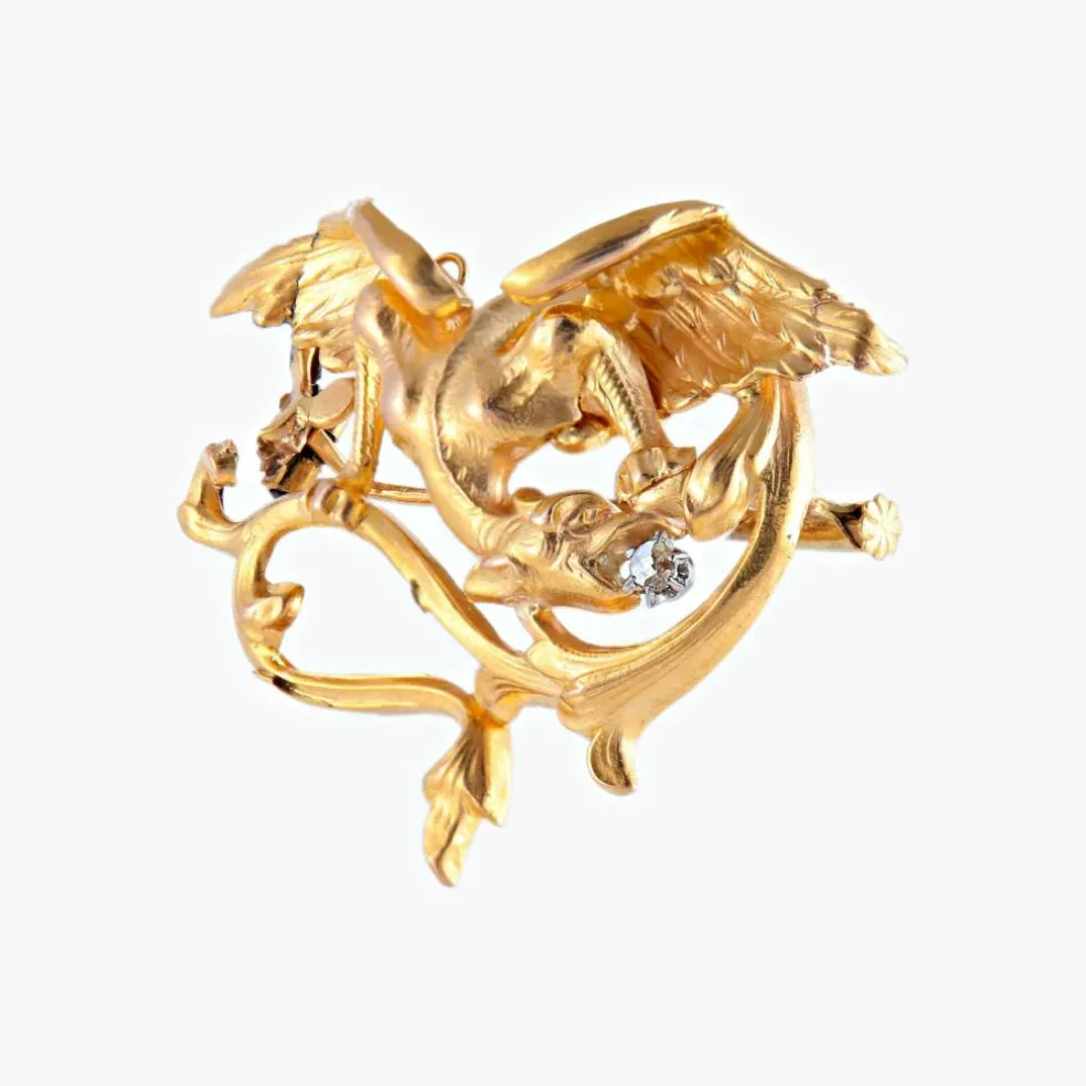 Broche-Pendentif Chimère Art Nouveau