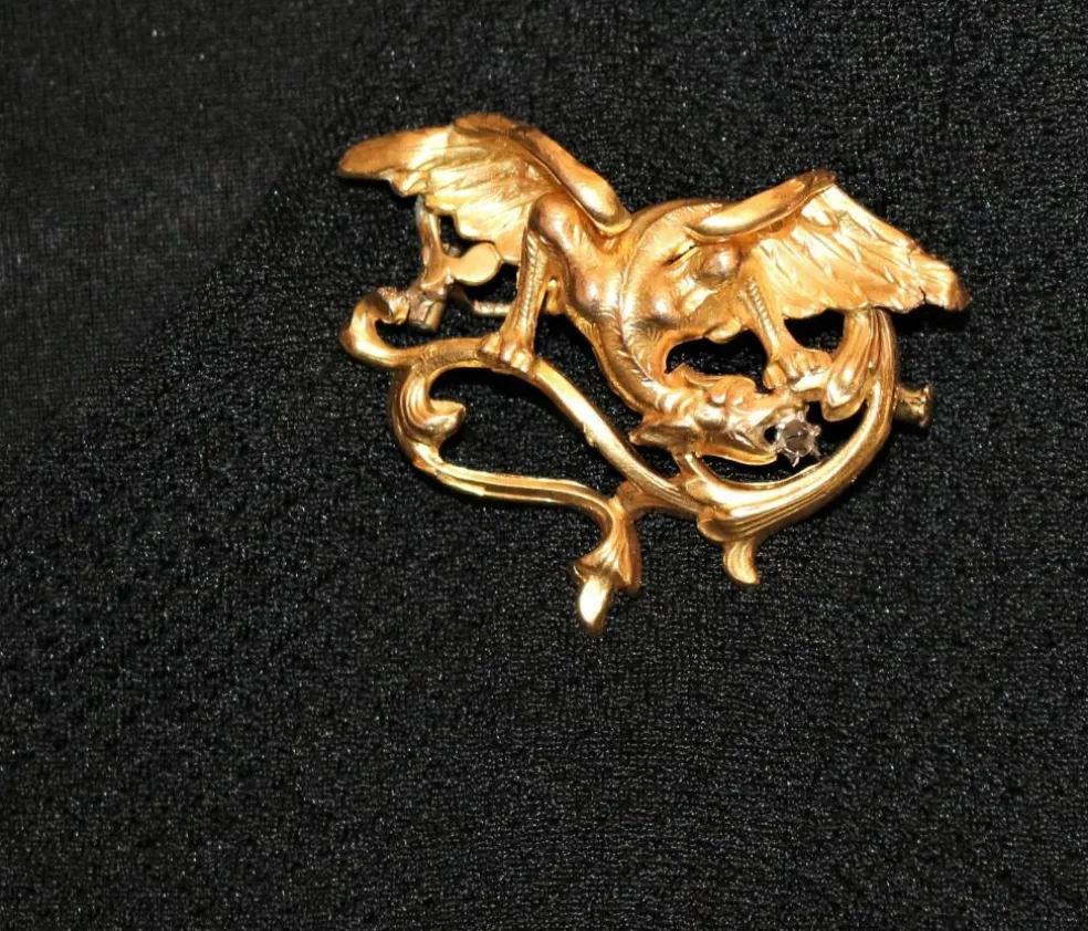 Broche-Pendentif Chimère Art Nouveau