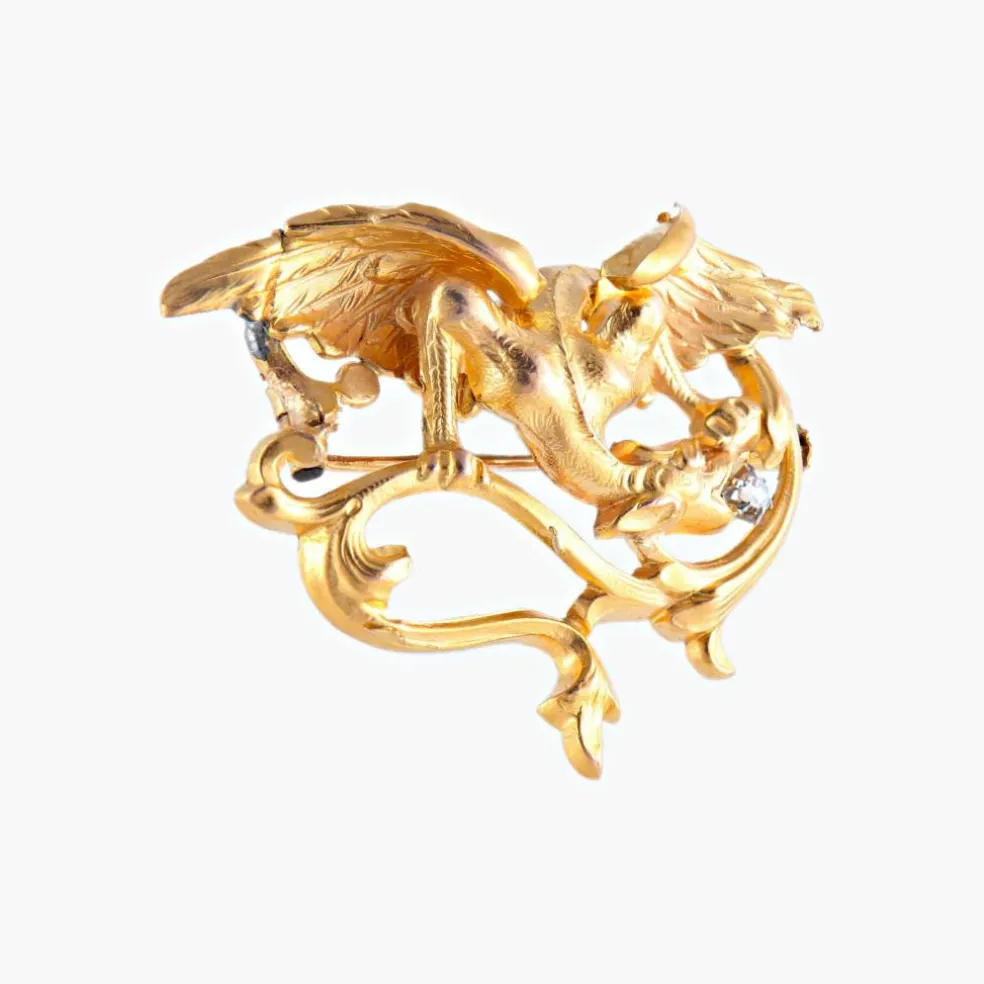 Broche-Pendentif Chimère Art Nouveau