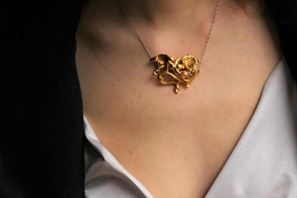 Broche-Pendentif Chimère Art Nouveau