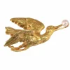 Broche-pendentif cigogne victorienne