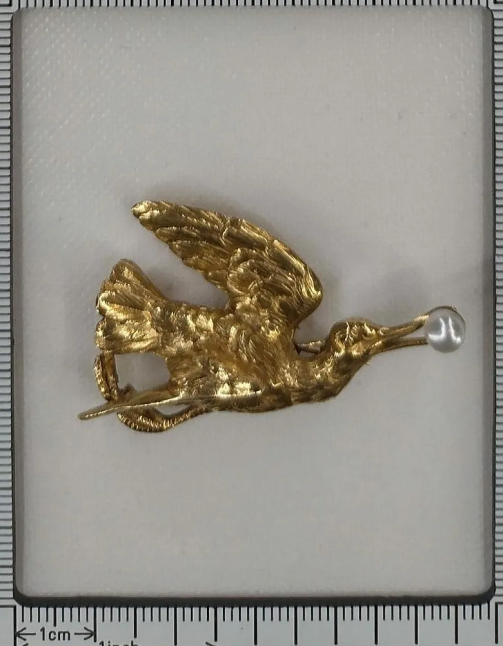 Broche-pendentif cigogne victorienne