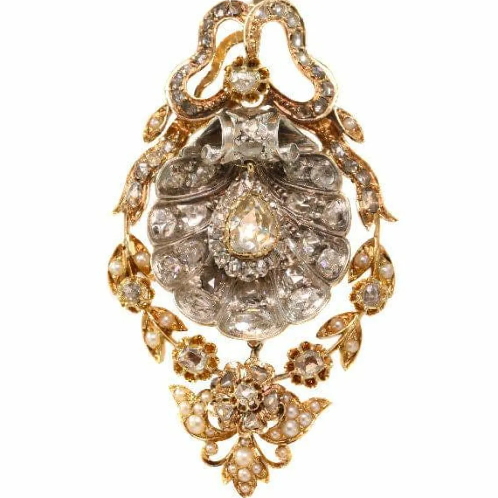 Broche/pendentif diamants