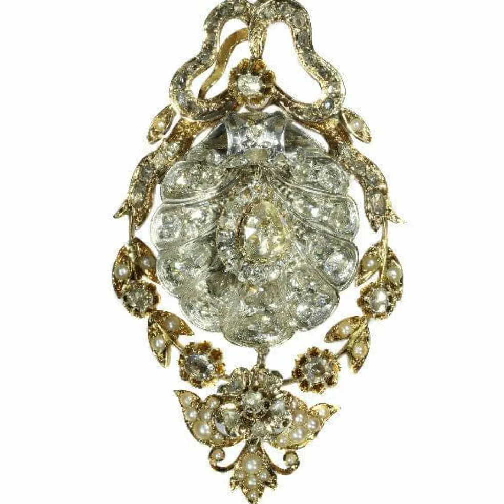 Broche/pendentif diamants