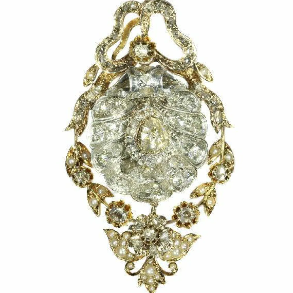 Broche/pendentif diamants