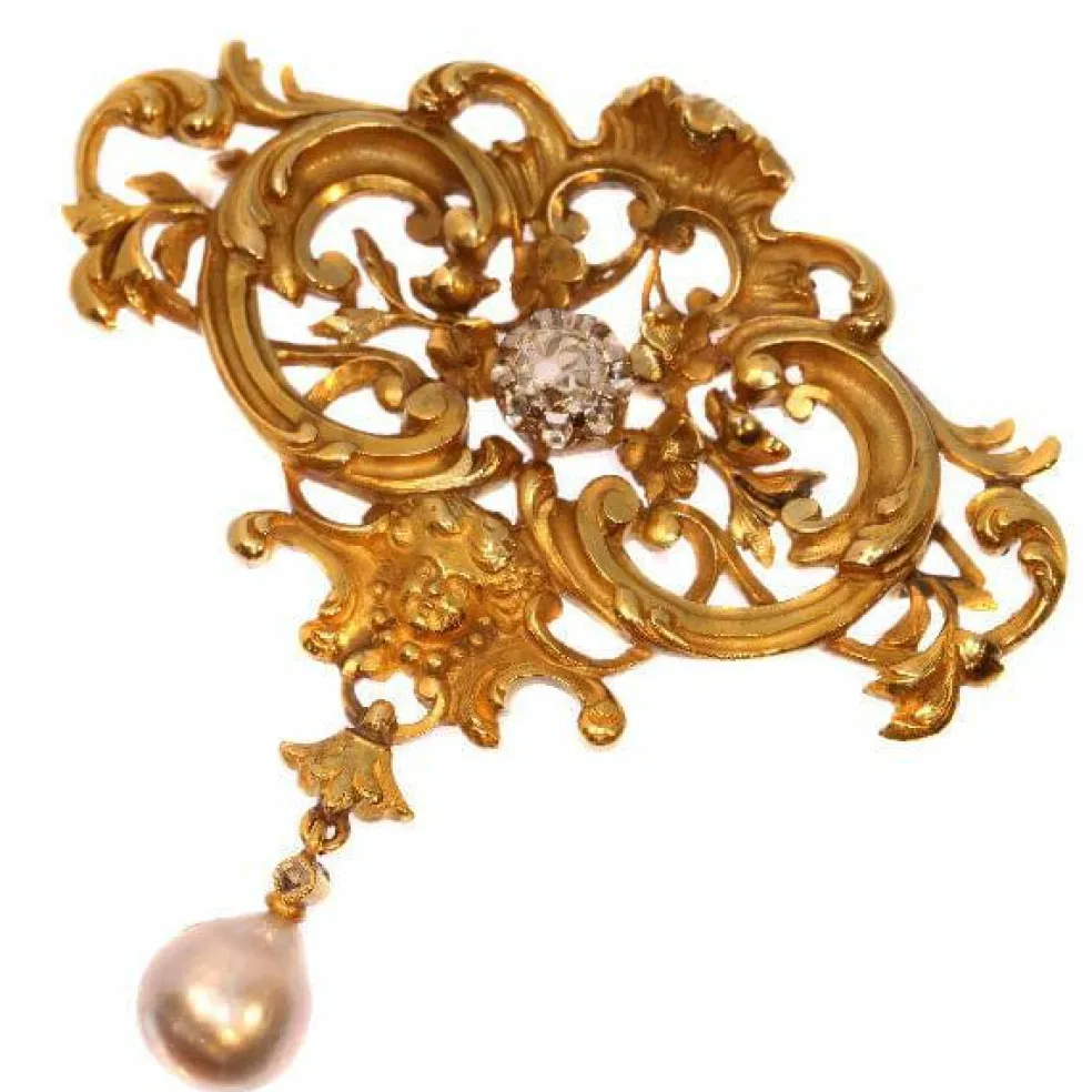 Broche/pendentif en or et diamant