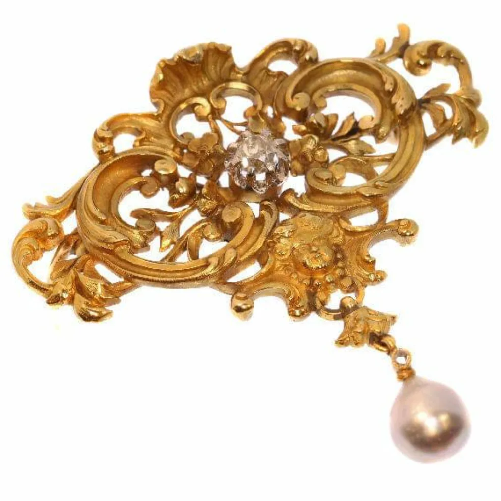 Broche/pendentif en or et diamant