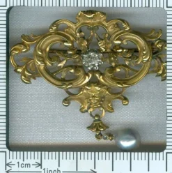 Broche/pendentif en or et diamant