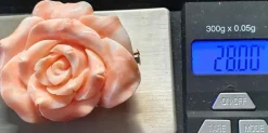 Broche/Pendentif fleur Or jaune Corail