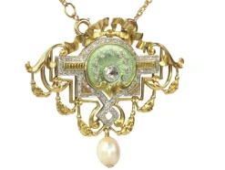 Broche/pendentif, émaillé, diamant