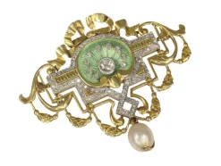 Broche/pendentif, émaillé, diamant