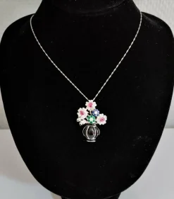 Broche-pendentif Panier De Fleurs