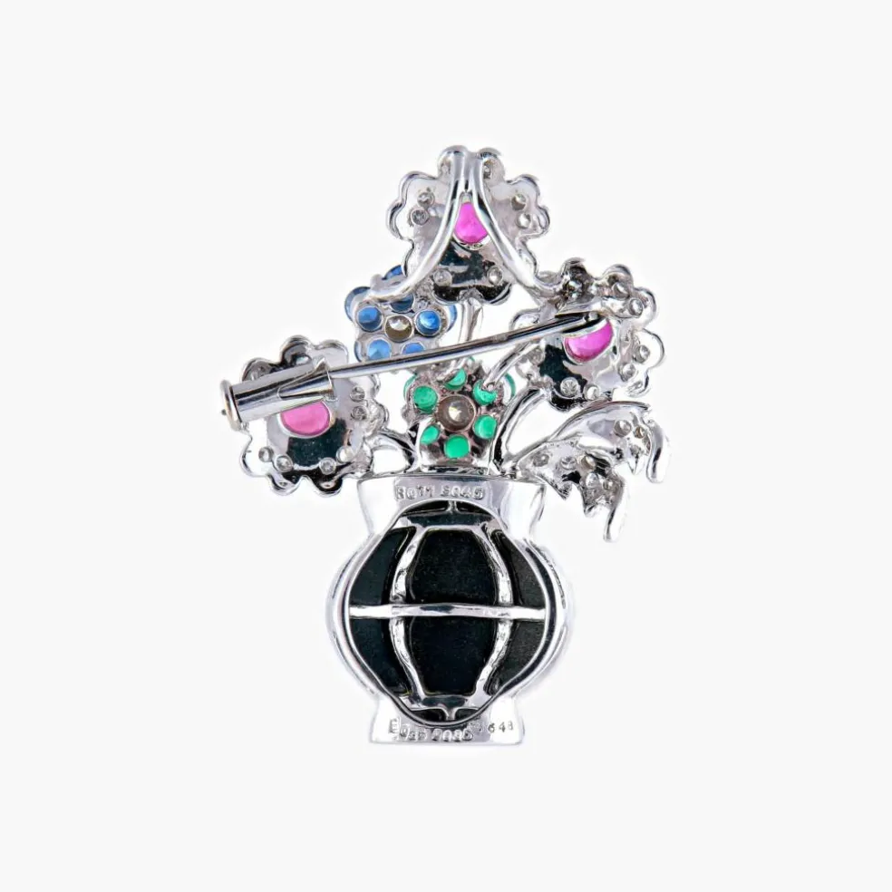Broche-pendentif Panier De Fleurs