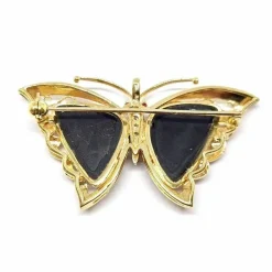 Broche/pendentif papillon Rubis, Diamants et Onyx
