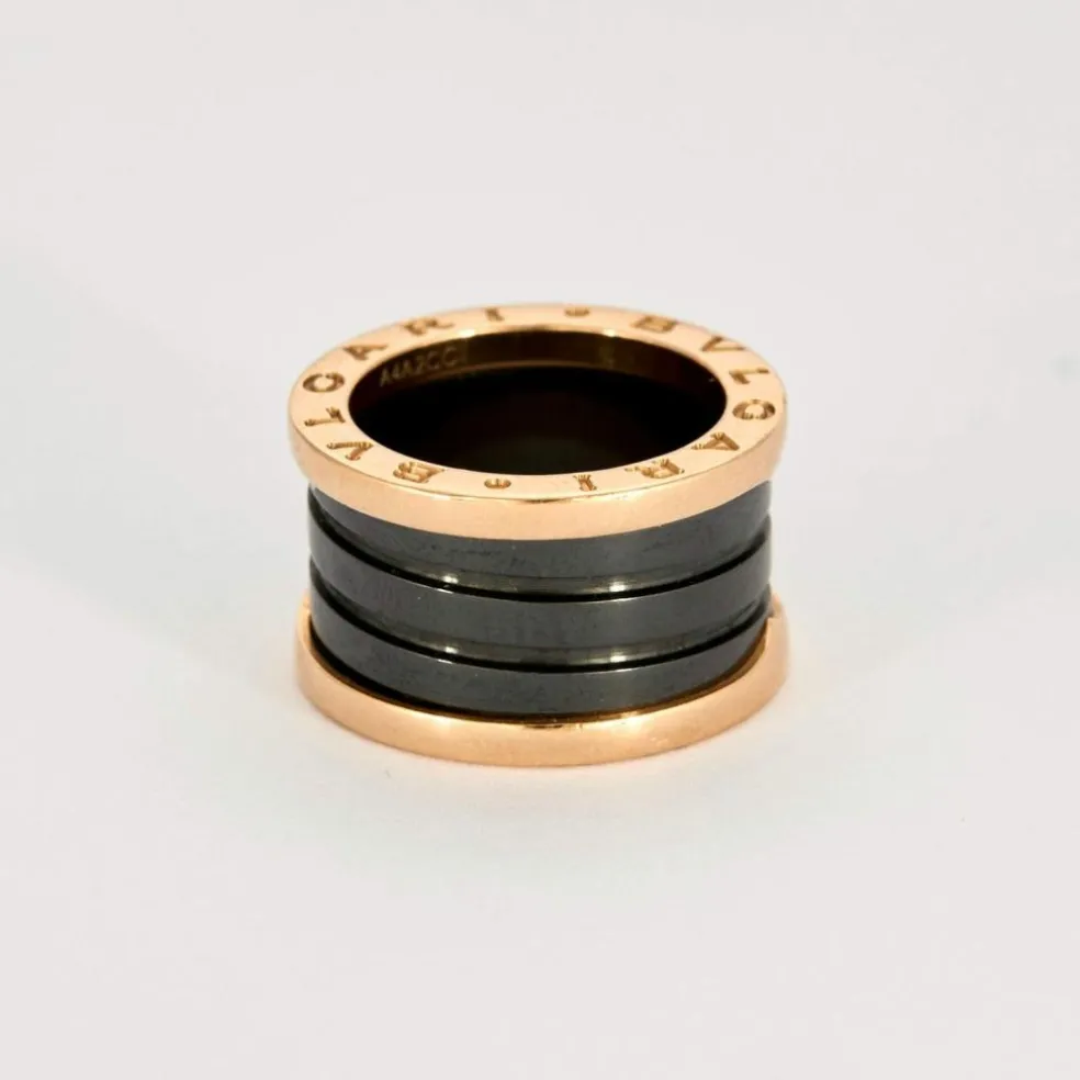 BULGARI - B.zero1 - Bague en Or rose et céramique noire