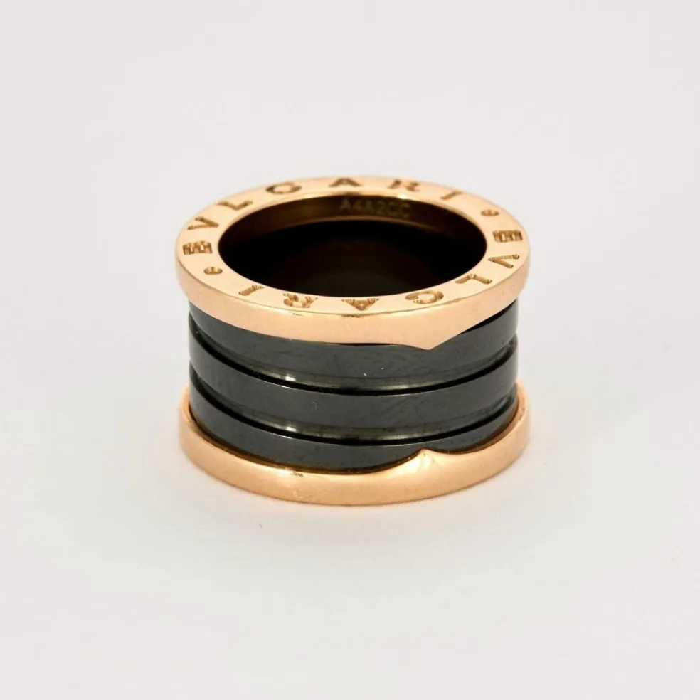 BULGARI - B.zero1 - Bague en Or rose et céramique noire